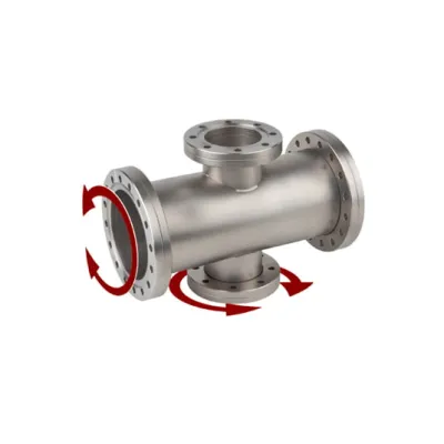 Cruce de reducție în 4 căi, DN 160 CF Oțel Inoxidabil 304L, DN 160/63 CF — Componente de vid ISO-CF | eVidanja.ro